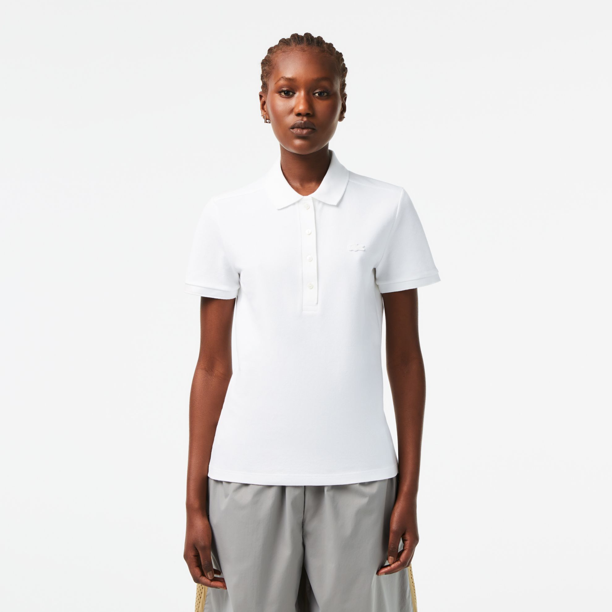 Εικόνα της Γυναικεία Stretch Cotton Piqué Polo Μπλούζα Slim Fit