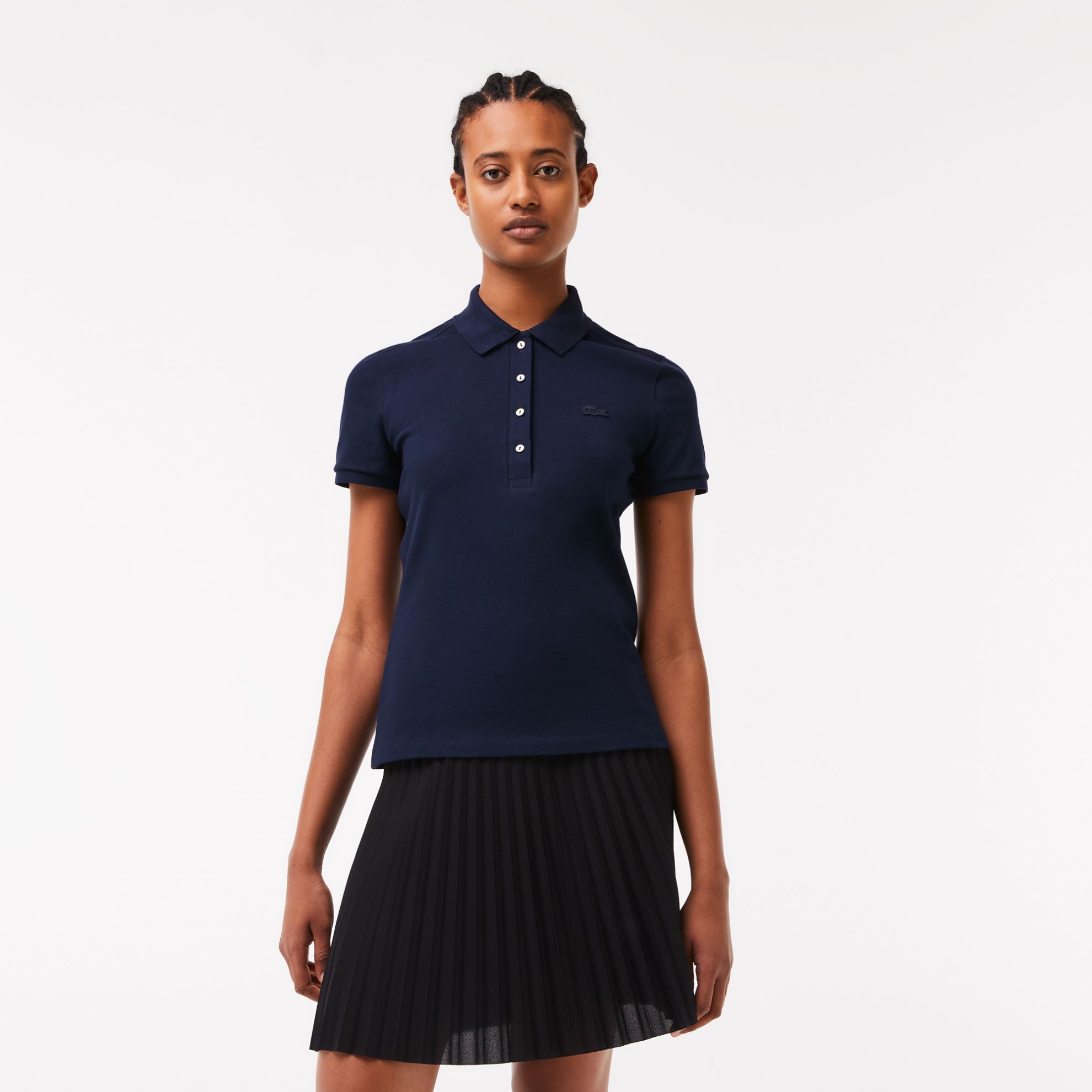 Εικόνα της Γυναικεία Stretch Cotton Piqué Polo Μπλούζα Slim Fit
