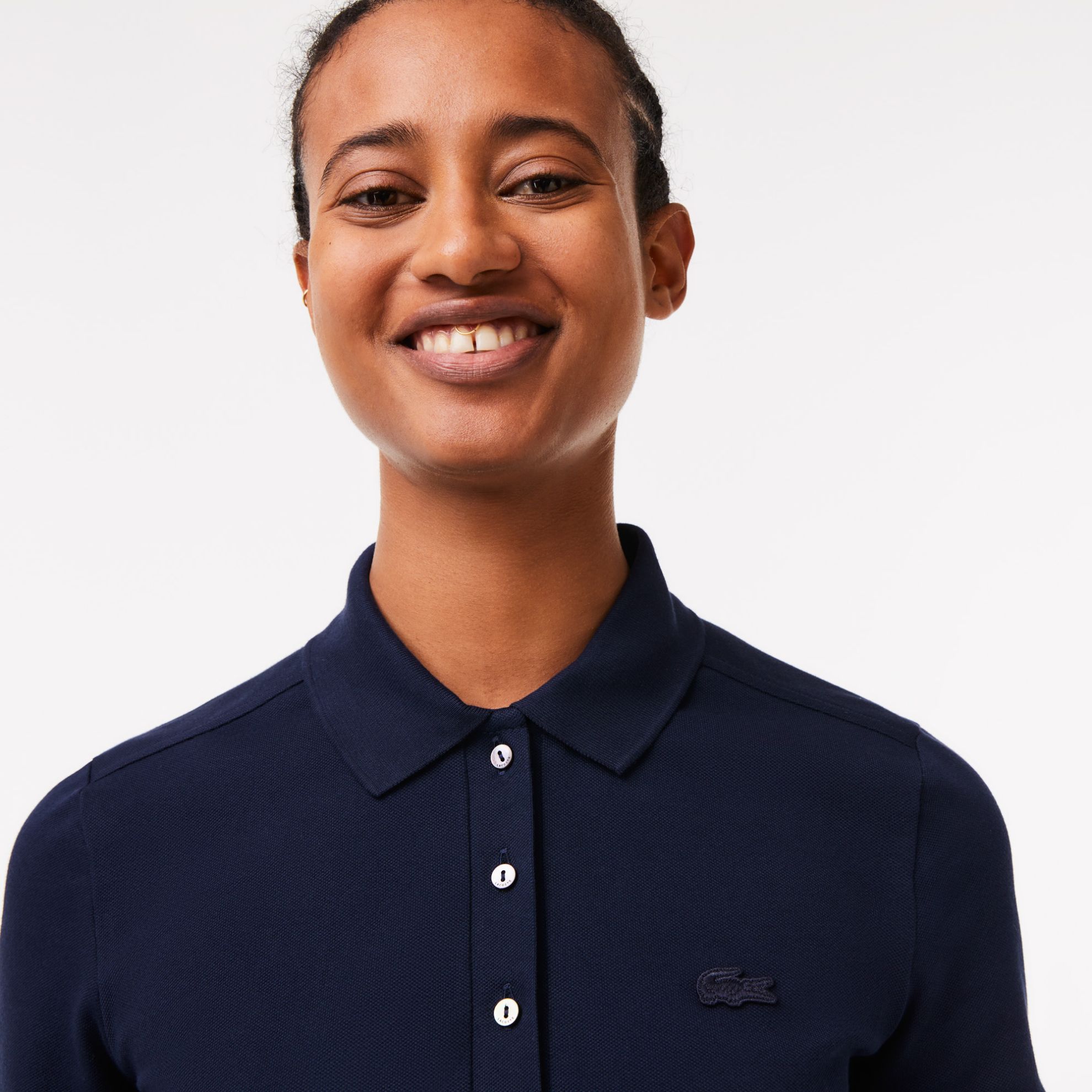 Εικόνα της Γυναικεία Stretch Cotton Piqué Polo Μπλούζα Slim Fit
