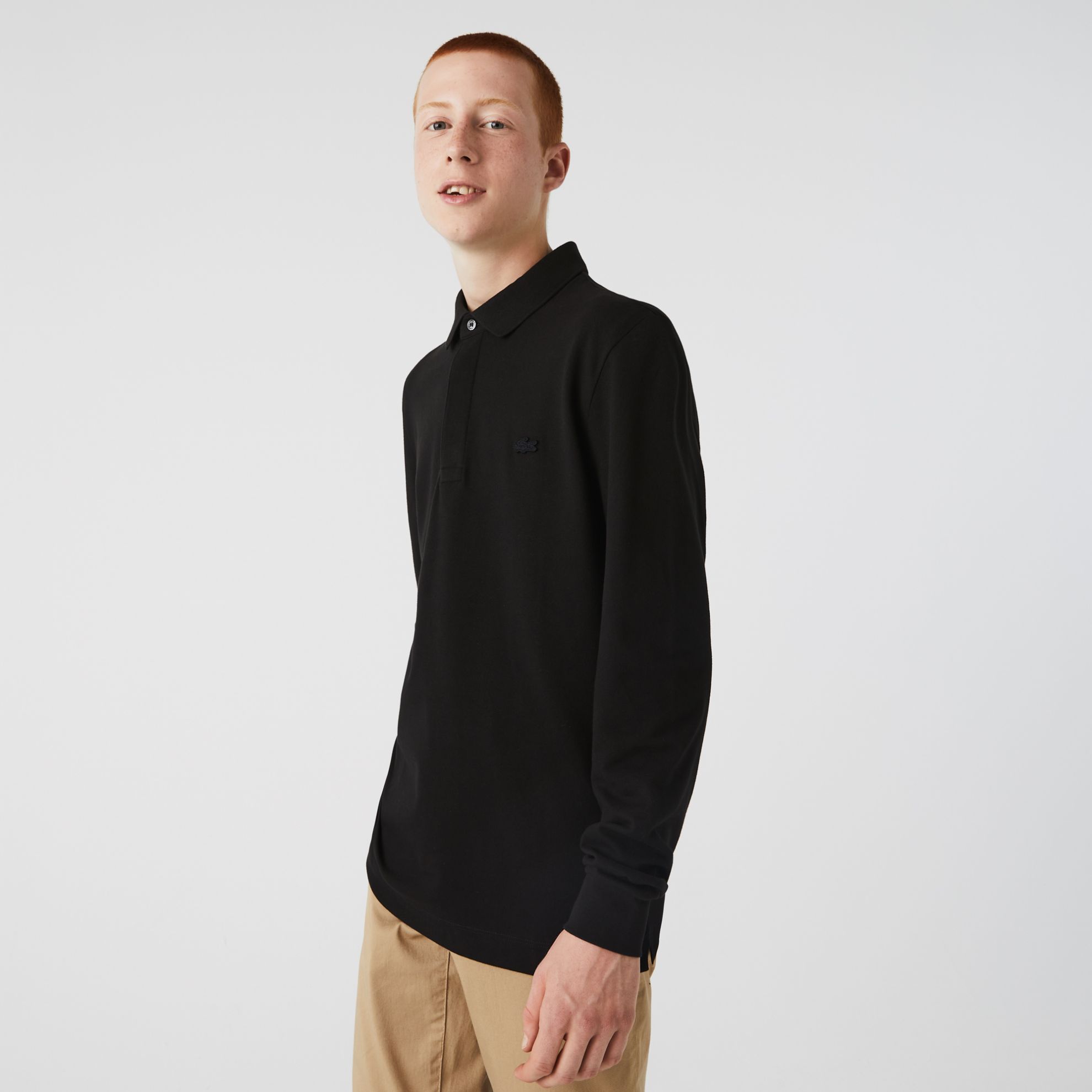 Εικόνα της Smart Paris Μακρυμάνικη Polo Μπλούζα Stretch Cotton Piqué