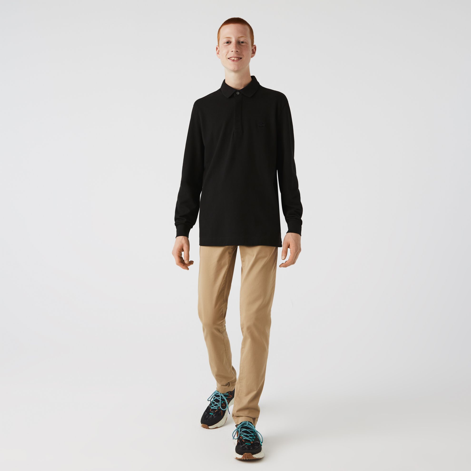 Εικόνα της Smart Paris Μακρυμάνικη Polo Μπλούζα Stretch Cotton Piqué