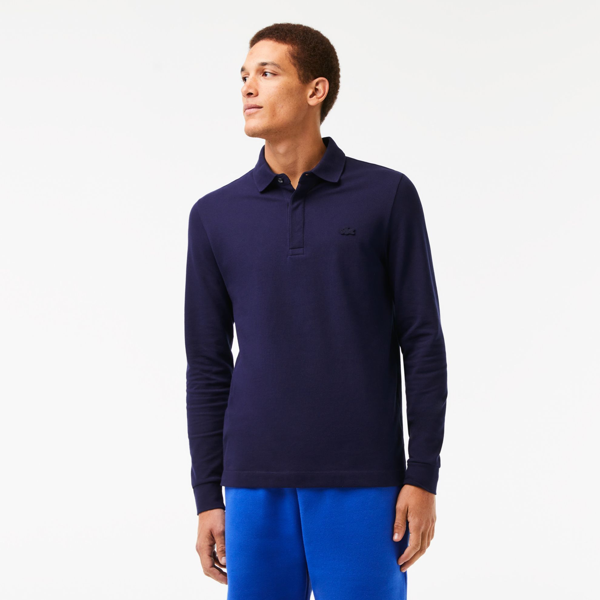 Εικόνα της Smart Paris Μακρυμάνικη Polo Μπλούζα Stretch Cotton Piqué