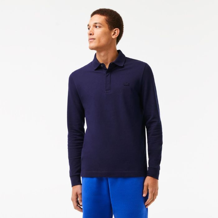 Εικόνα της Smart Paris Μακρυμάνικη Polo Μπλούζα Stretch Cotton Piqué