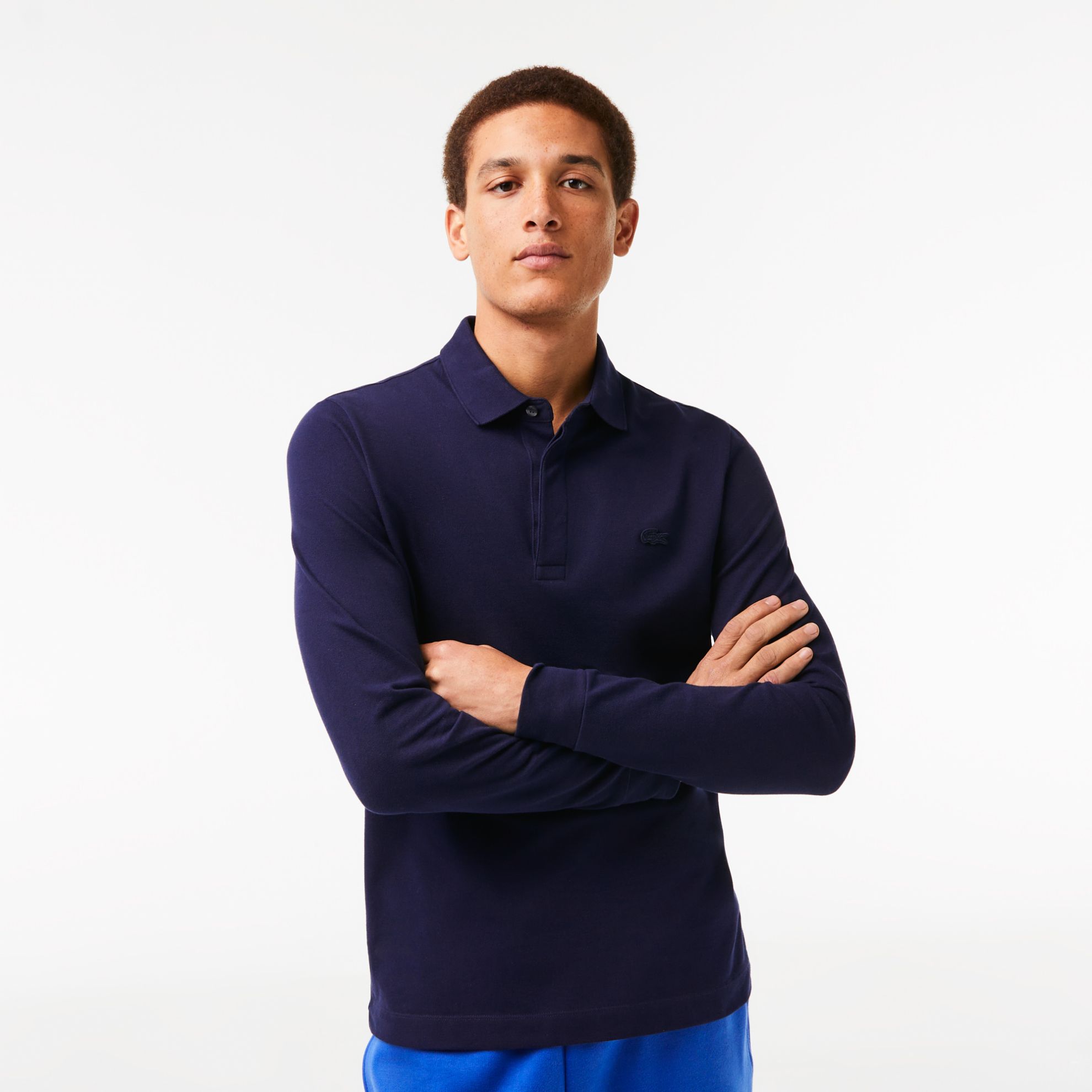 Εικόνα της Smart Paris Μακρυμάνικη Polo Μπλούζα Stretch Cotton Piqué