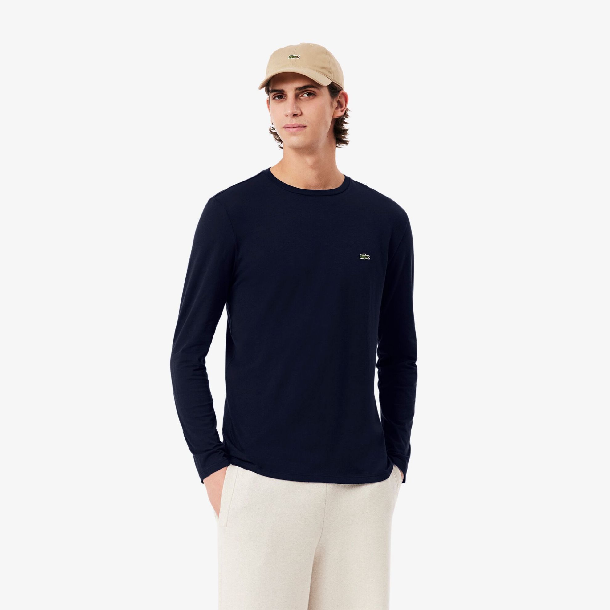 Εικόνα της Ανδρικό Μακρυμάνικο Pima Cotton T-shirt με Λαιμόκοψη