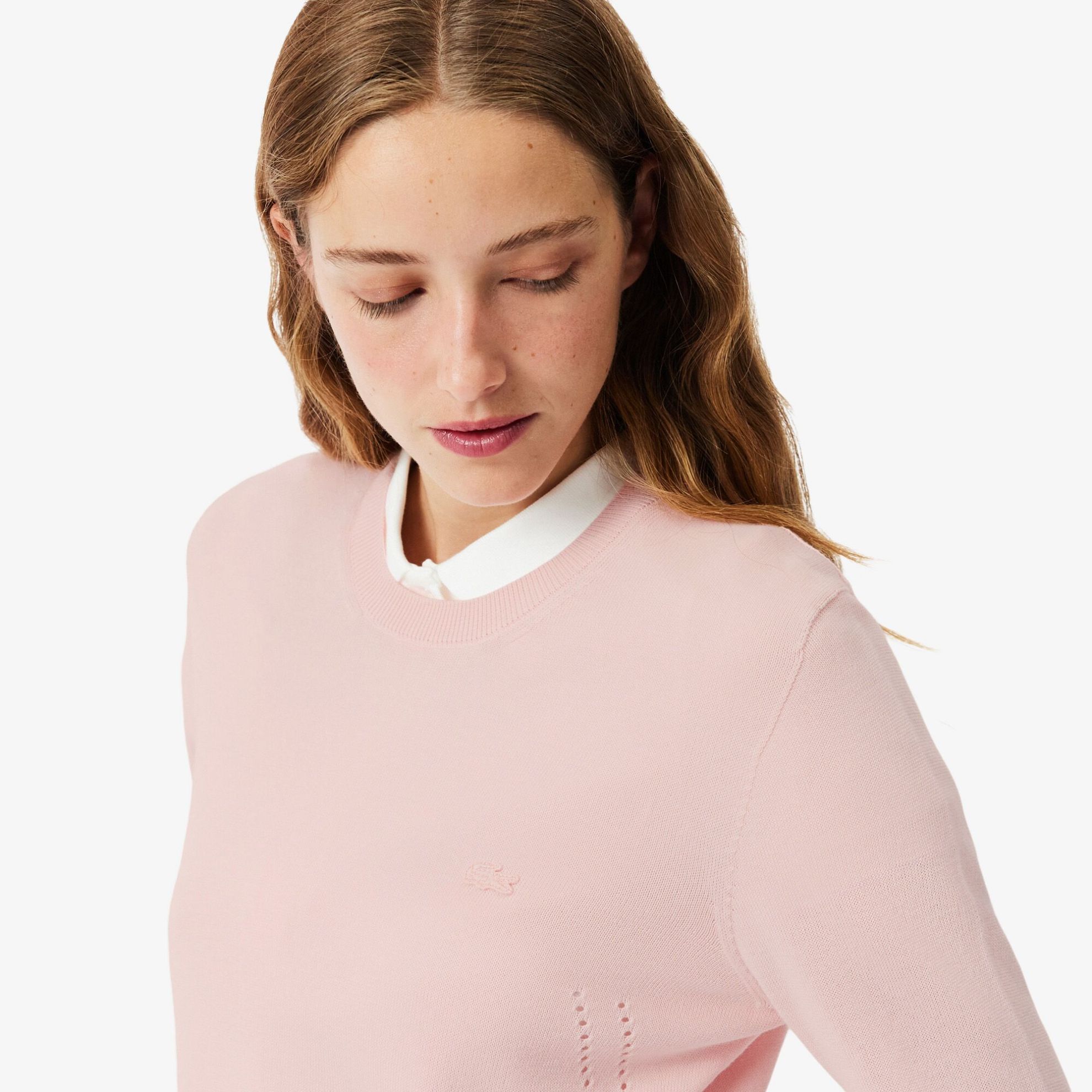 Εικόνα της Γυναικείο 3D Knit Crew Neck Πουλόβερ