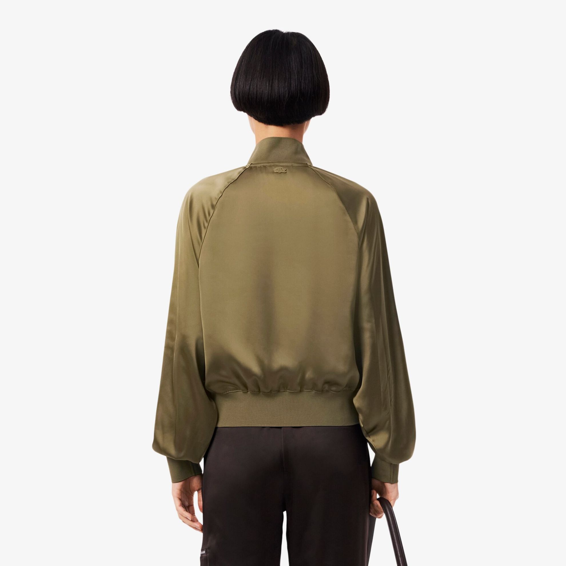 Εικόνα της Γυναικείο Oversized Embroidered Signature Σατέν Bomber Jacket