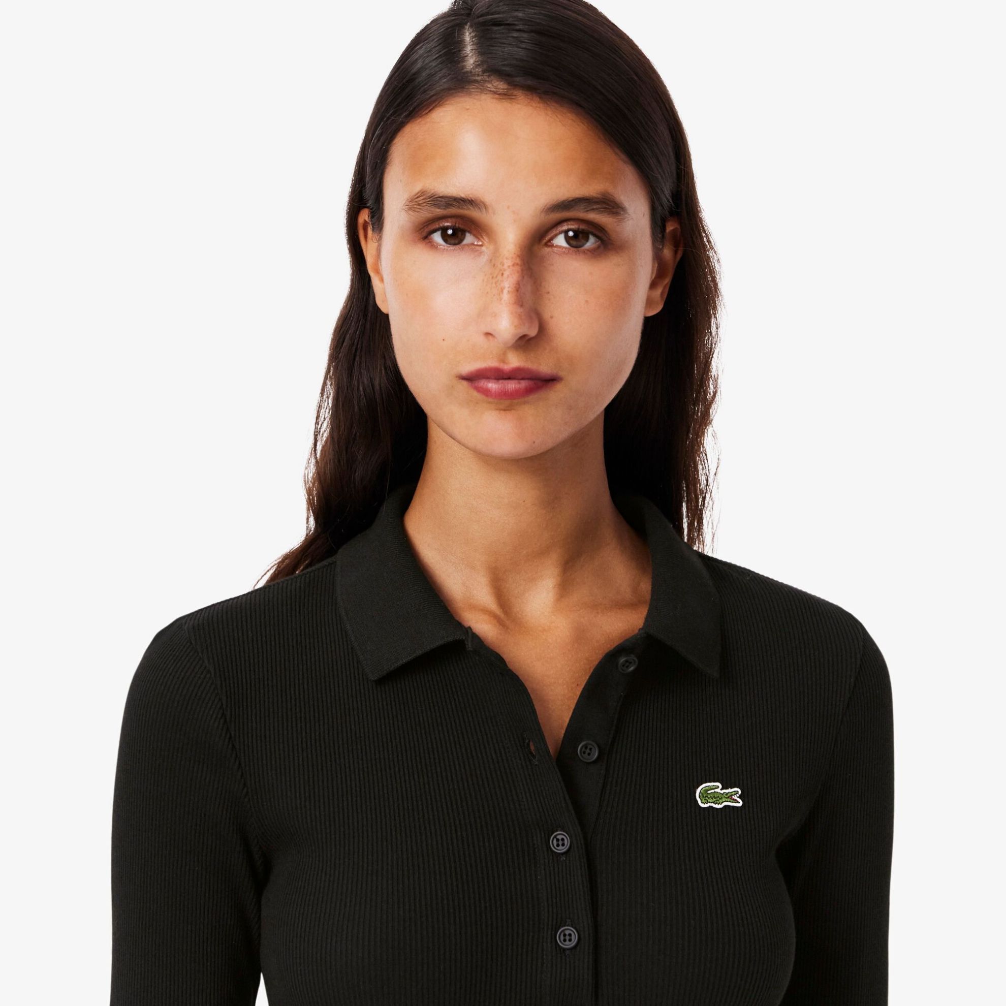 Εικόνα της Γυναικεία L.12.D Ribbed Cotton Polo Μπλούζα Slim Fit