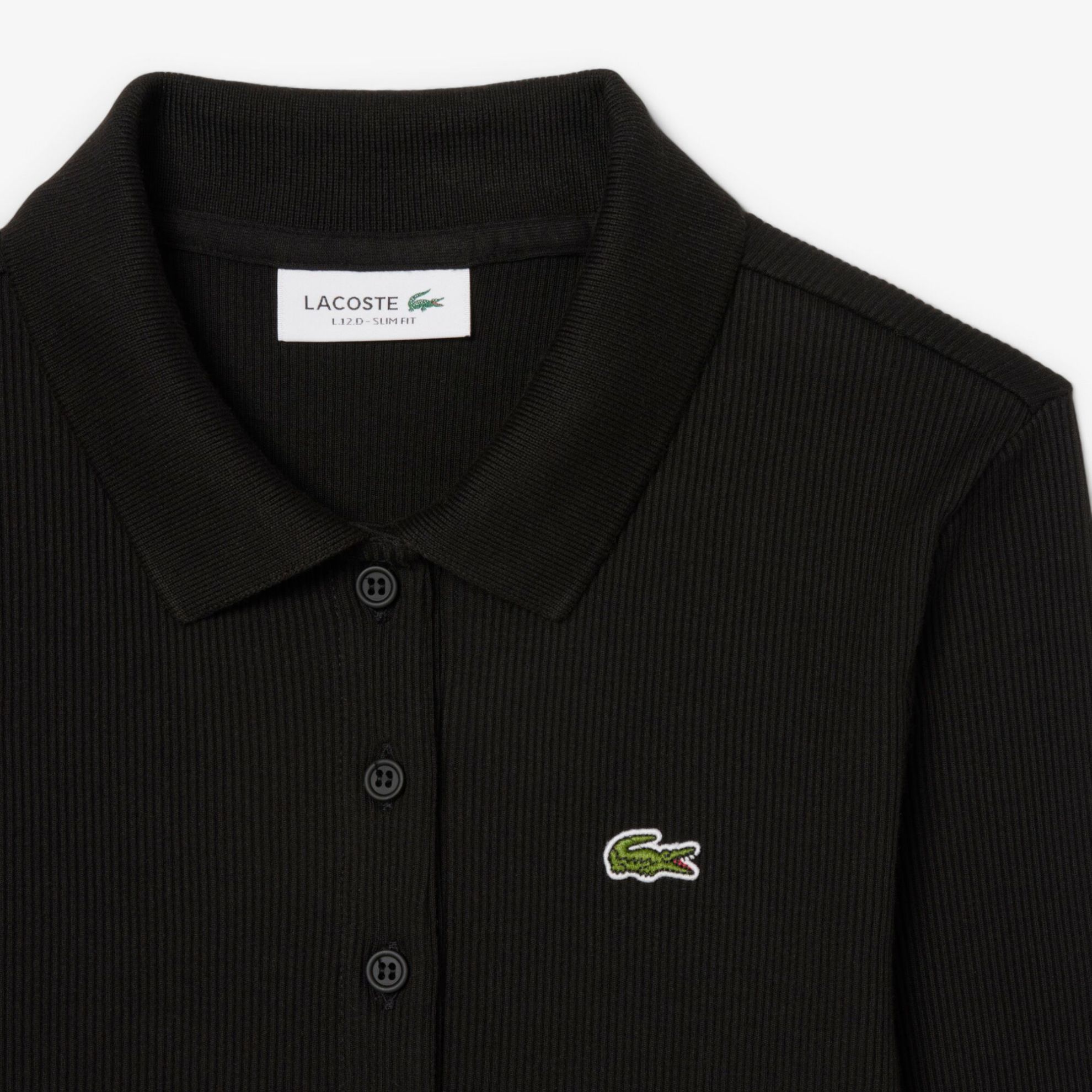 Εικόνα της Γυναικεία L.12.D Ribbed Cotton Polo Μπλούζα Slim Fit