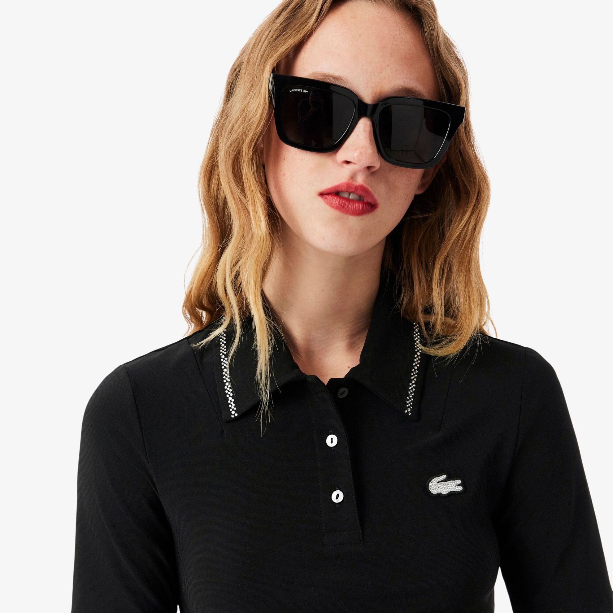 Εικόνα της Γυναικεία L.12.d Diamante Pop Polo Μπλούζα Slim Fit