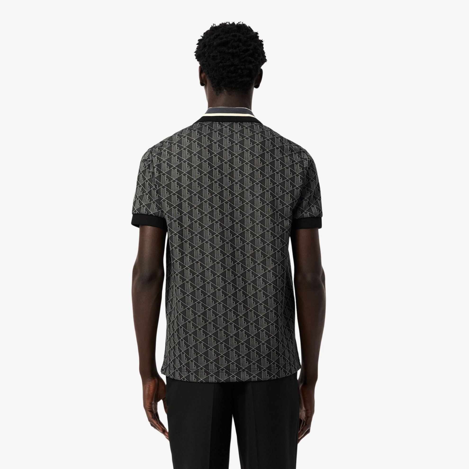 Εικόνα της Ανδρική Contrast Collar Monogram Motif Polo Μπλούζα Classic Fit