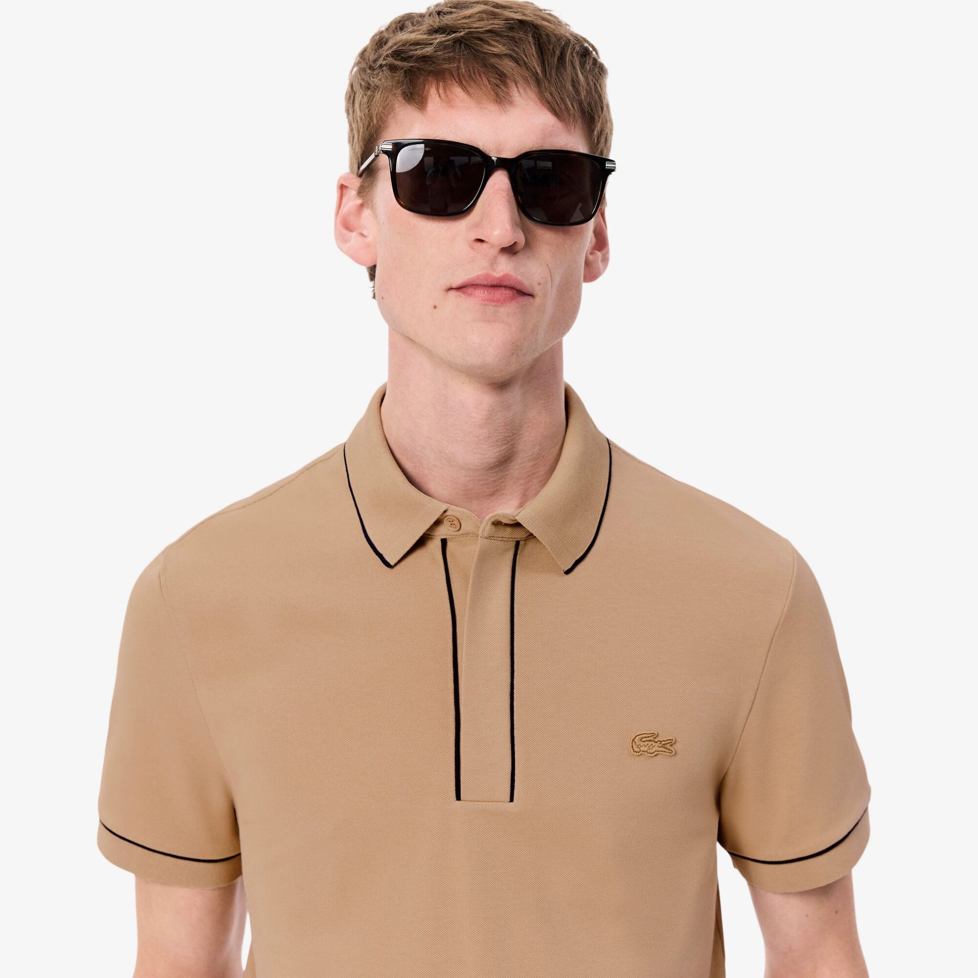 Εικόνα της Smart Paris Stretch Cotton Contrast Trim Polo Μπλούζα