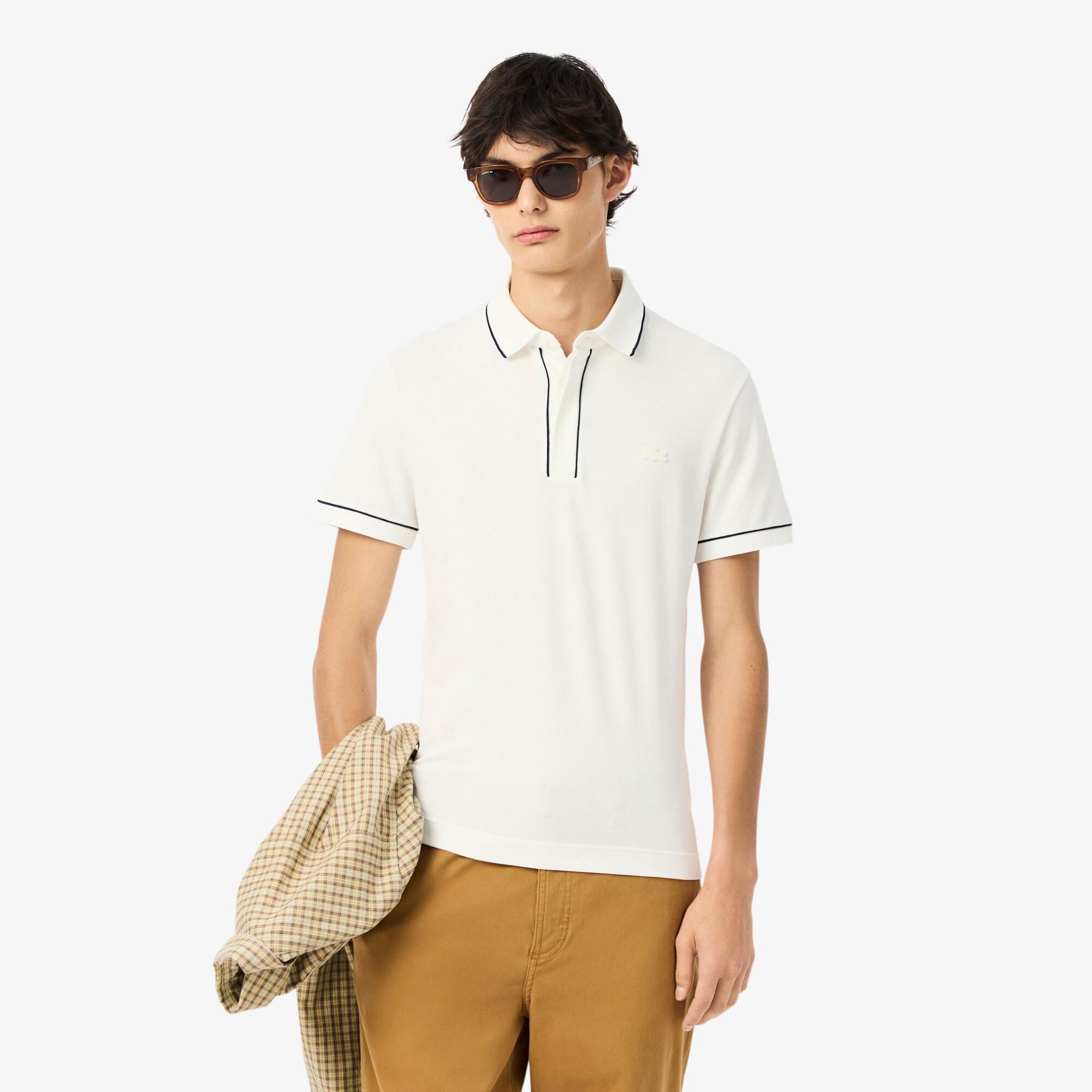 Εικόνα της Smart Paris Stretch Cotton Contrast Trim Polo Μπλούζα