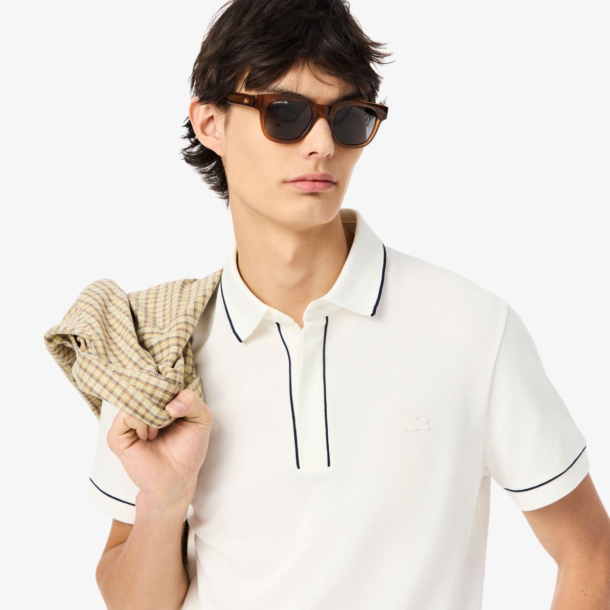 Εικόνα της Smart Paris Stretch Cotton Contrast Trim Polo Μπλούζα