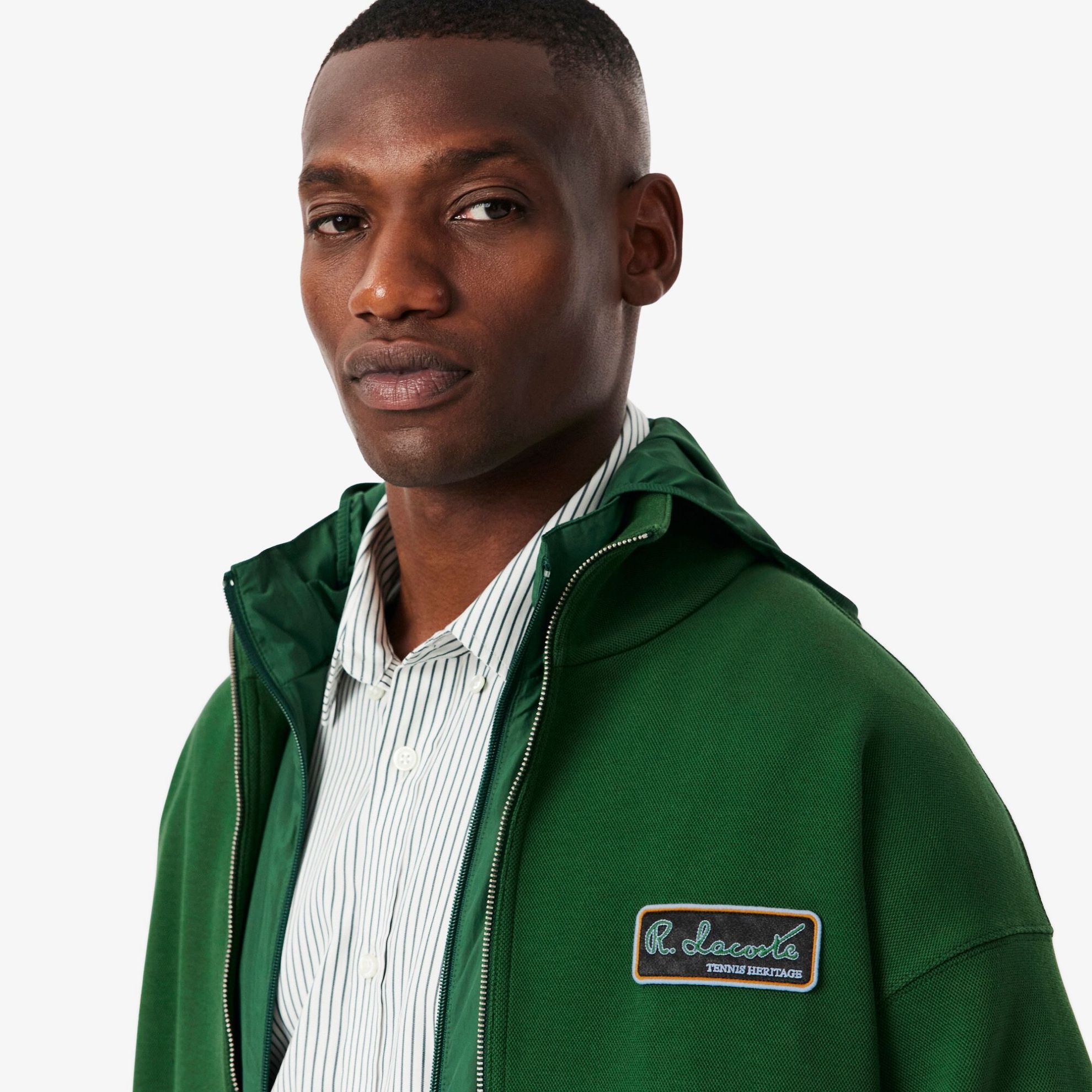 Εικόνα της Ανδρικό Lacoste Loose Fit Signature Badge Φούτερ με Φερμουάρ