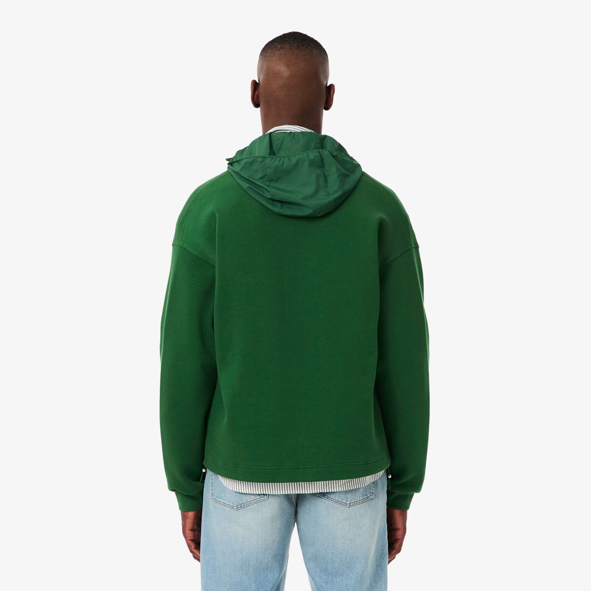 Εικόνα της Ανδρικό Lacoste Loose Fit Signature Badge Φούτερ με Φερμουάρ