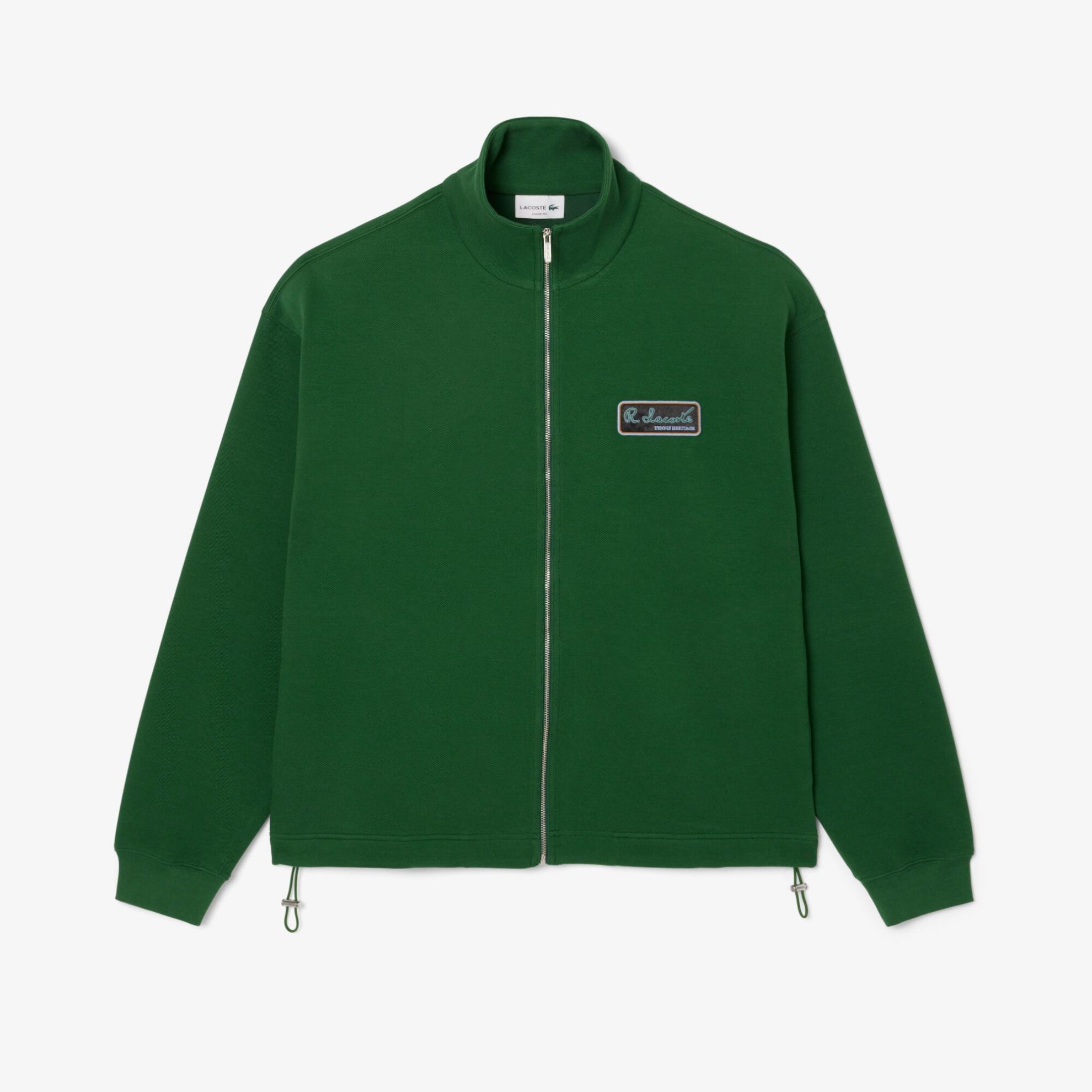 Εικόνα της Ανδρικό Lacoste Loose Fit Signature Badge Φούτερ με Φερμουάρ