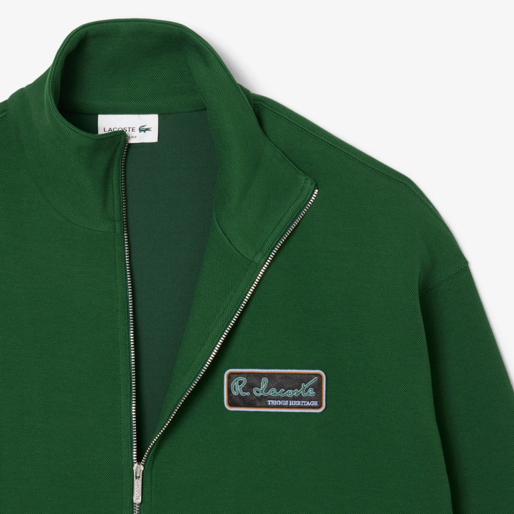 Εικόνα της Ανδρικό Lacoste Loose Fit Signature Badge Φούτερ με Φερμουάρ