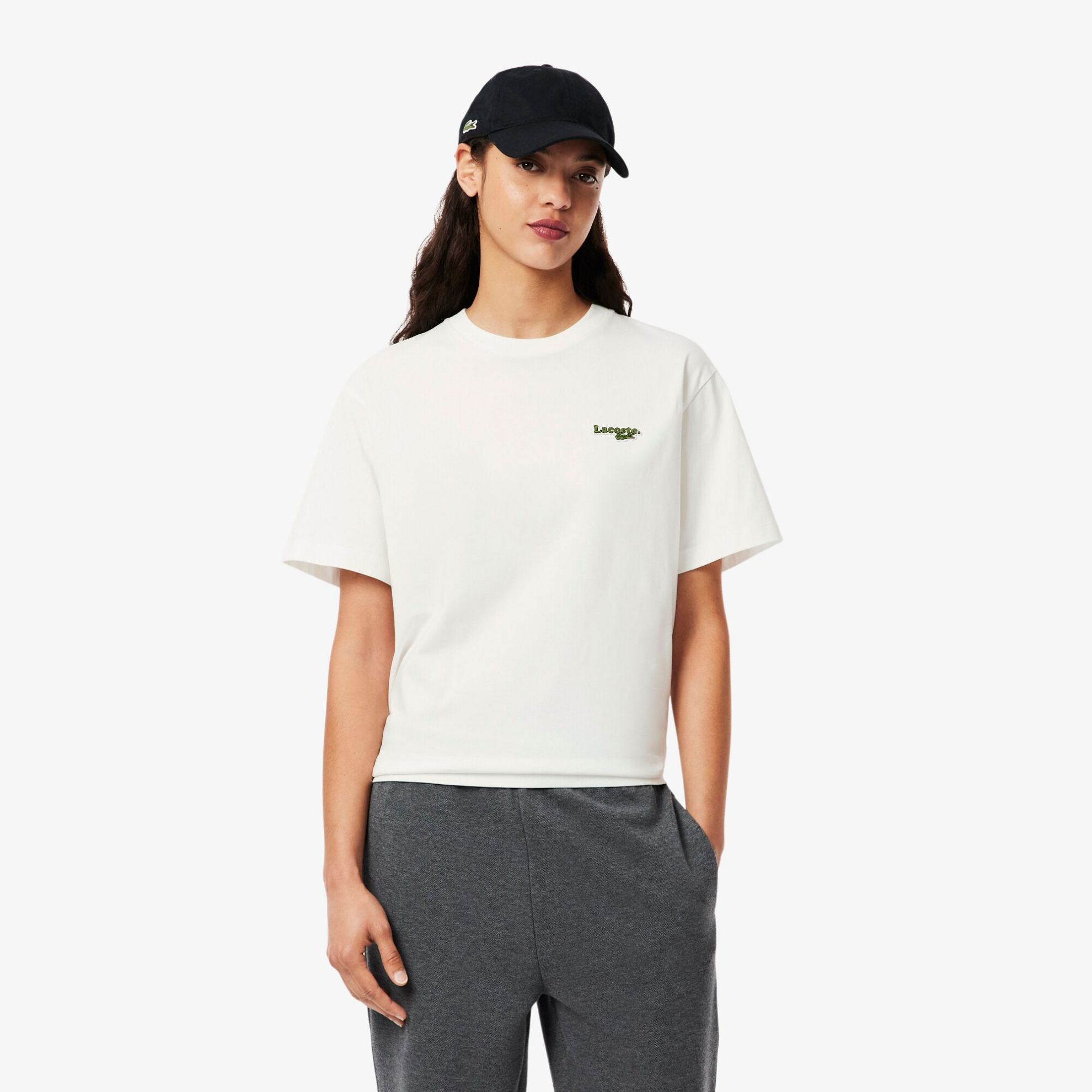 Εικόνα της Γυναικείο Oversized Short Cut Cotton Logo T-shirt