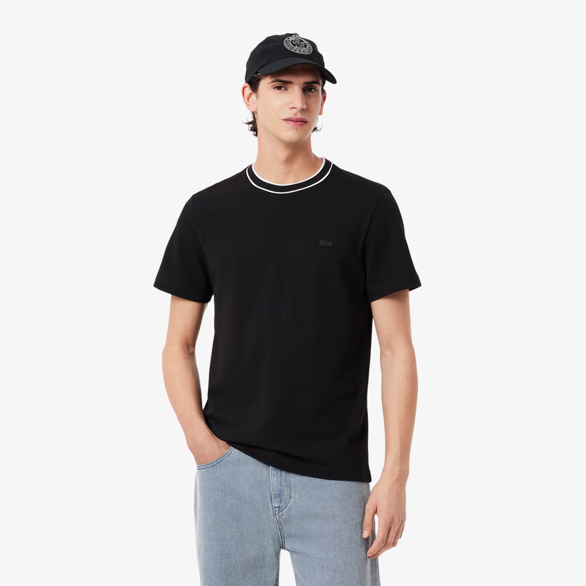 Εικόνα της Ανδρικό Stretch Piqué Stripe Collar T-Shirt