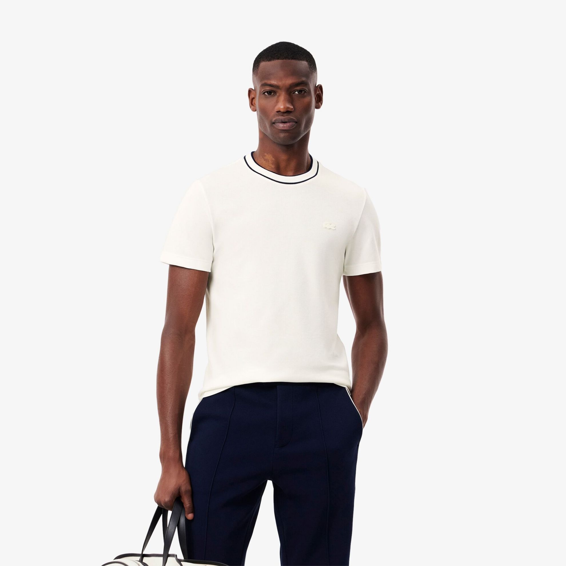 Εικόνα της Ανδρικό Stretch Piqué Stripe Collar T-Shirt