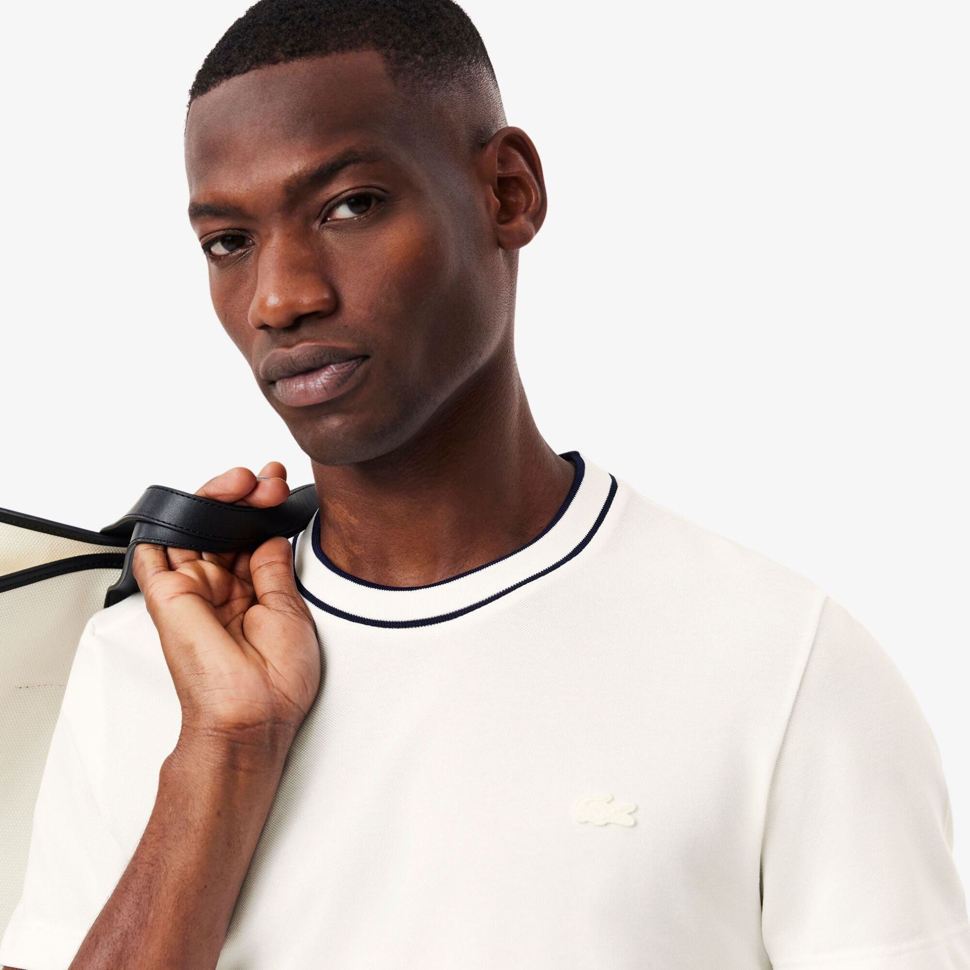 Εικόνα της Ανδρικό Stretch Piqué Stripe Collar T-Shirt