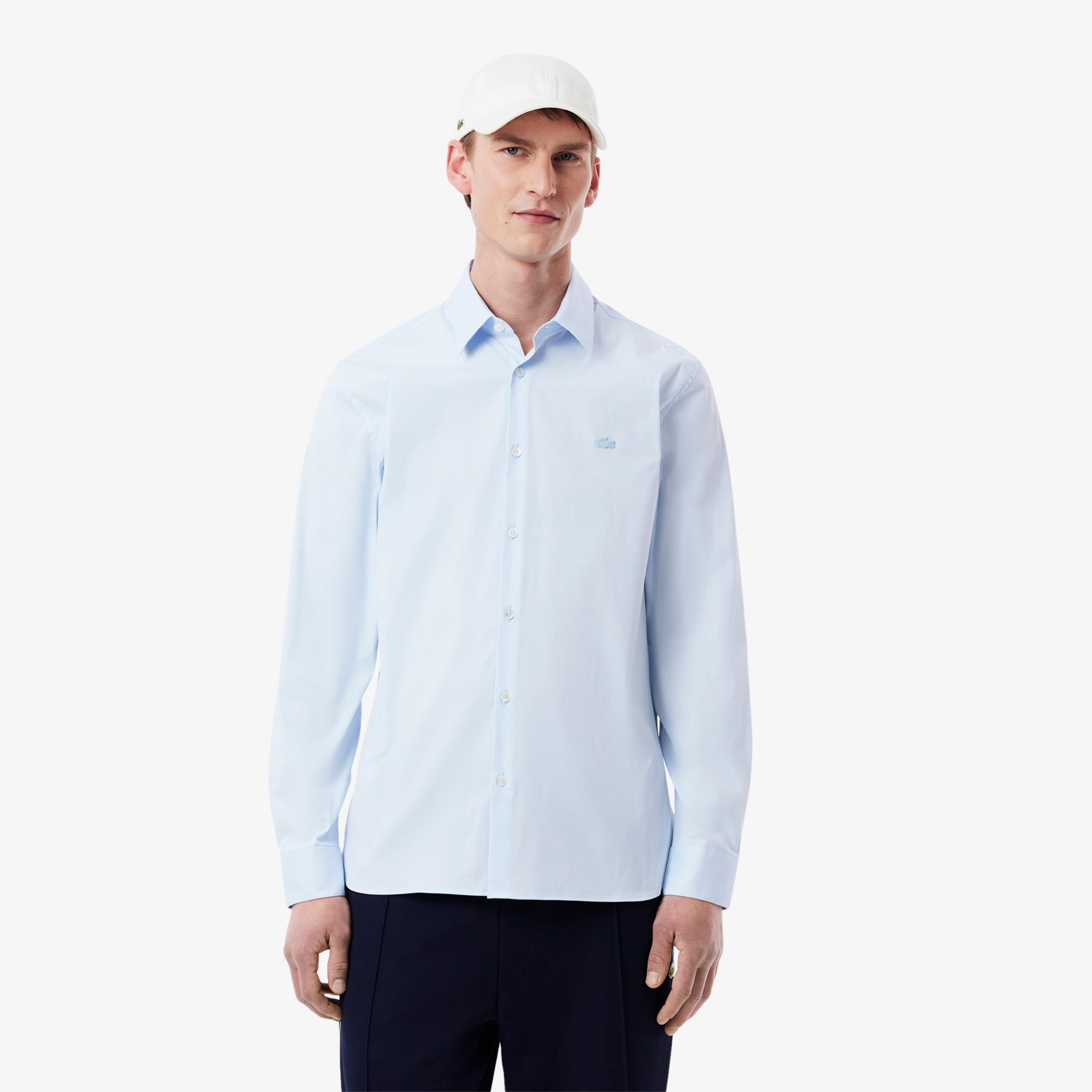 Εικόνα της Ανδρικό French Collar Cotton Poplin Πουκάμισο Slim Fit