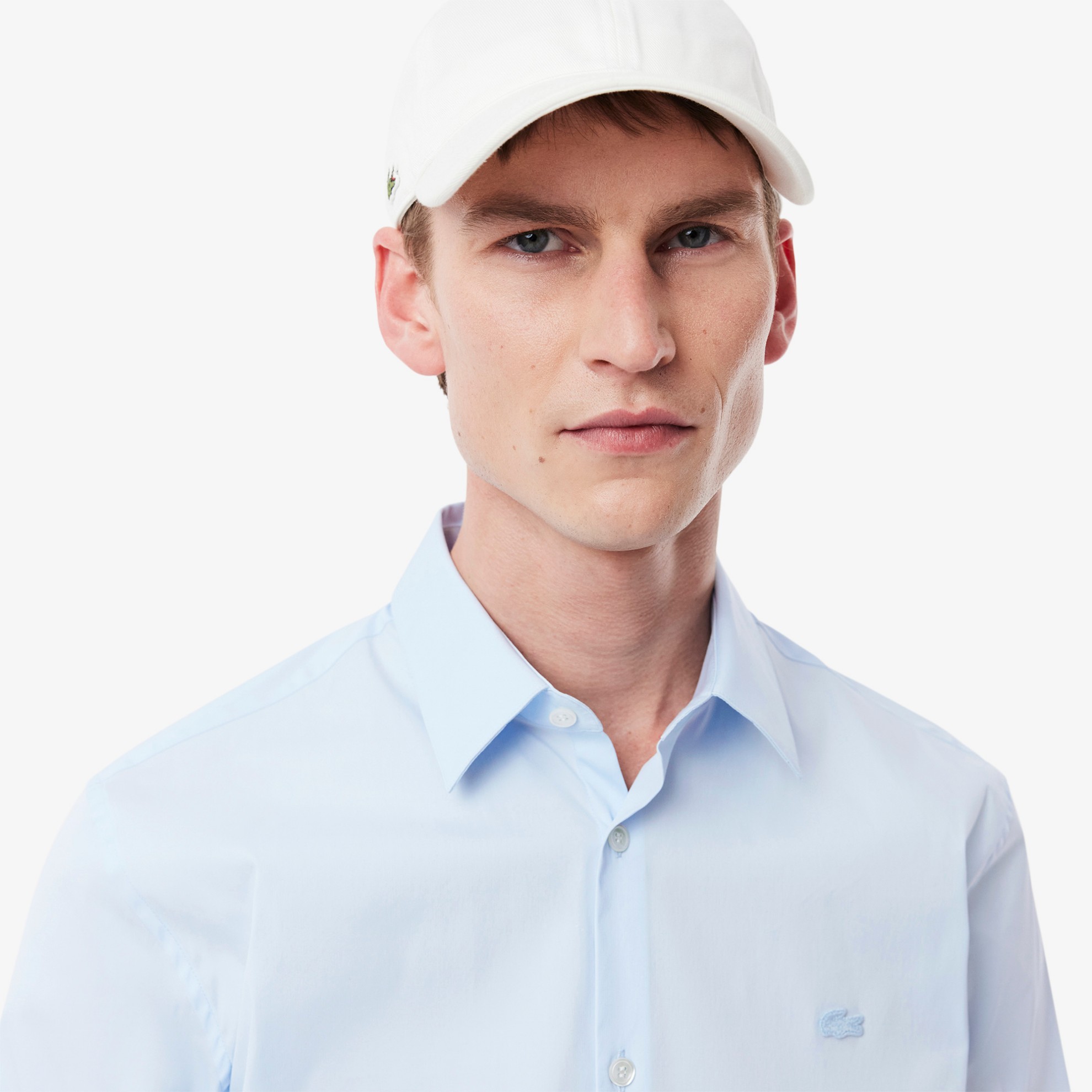 Εικόνα της Ανδρικό French Collar Cotton Poplin Πουκάμισο Slim Fit