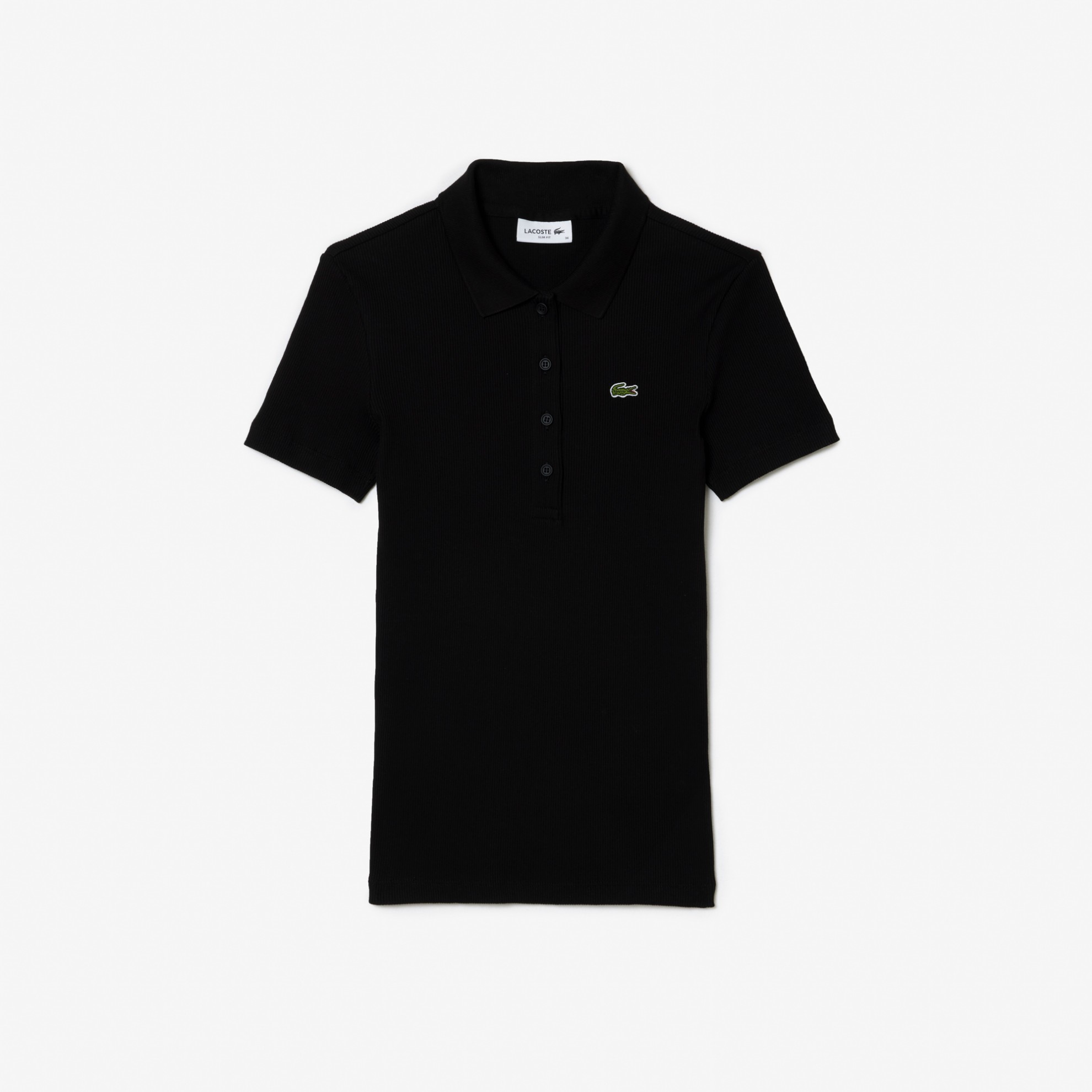 Εικόνα της Γυναικεία L.12.D Ribbed Cotton Polo Μπλούζα Slim Fit