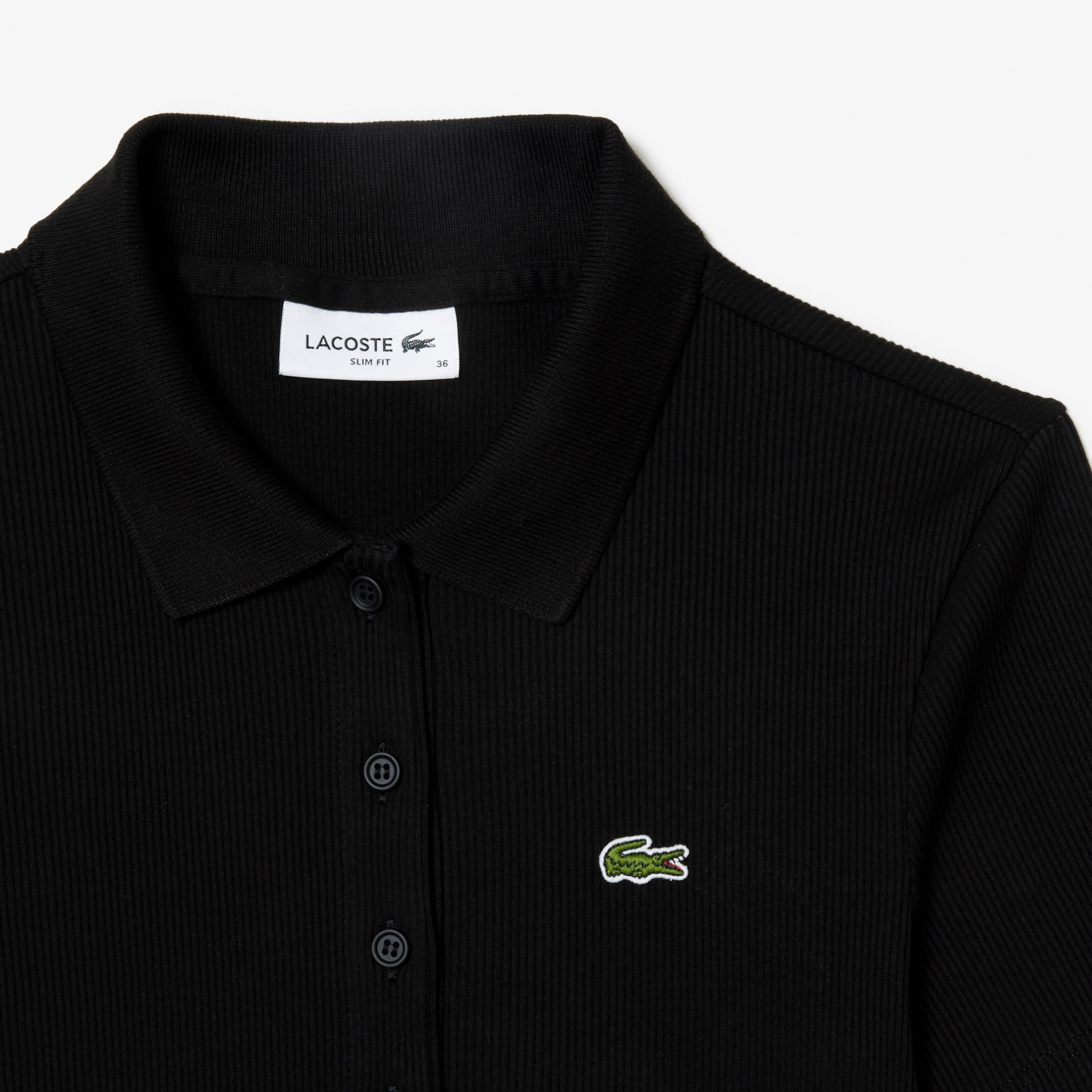 Εικόνα της Γυναικεία L.12.D Ribbed Cotton Polo Μπλούζα Slim Fit