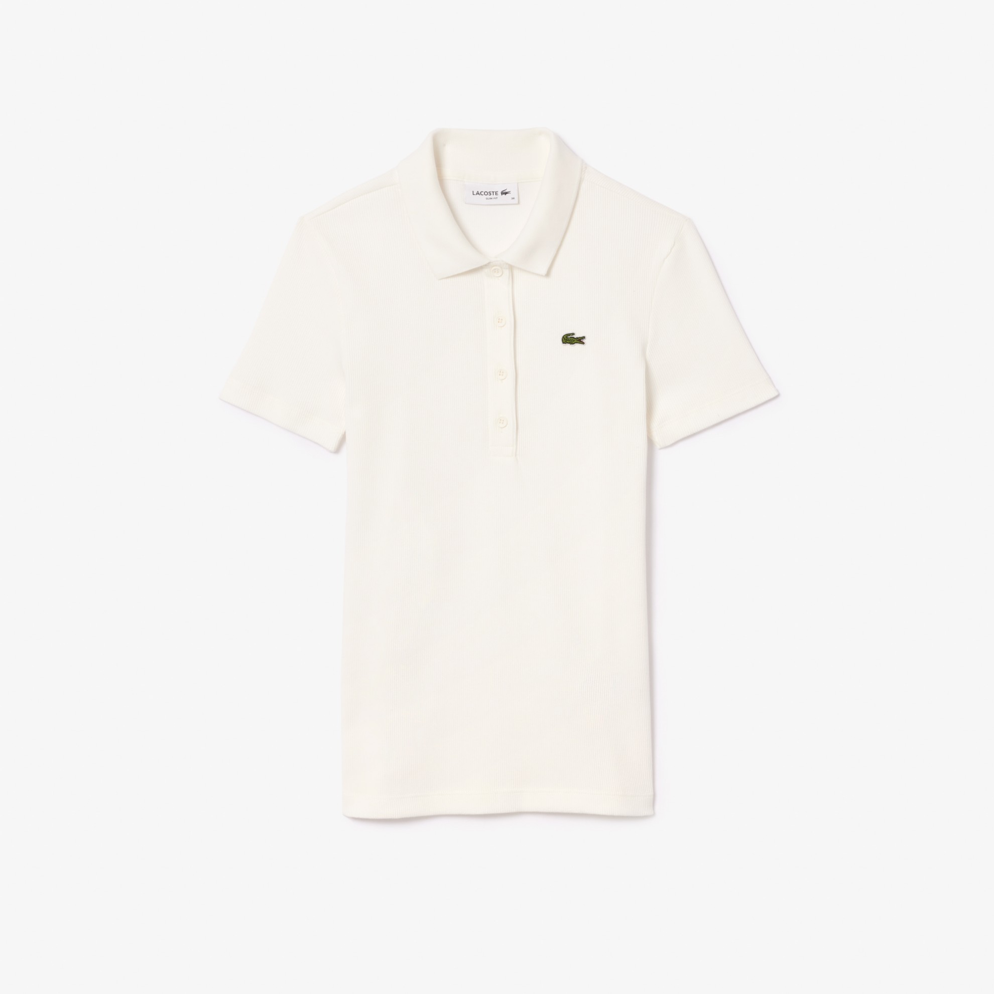 Εικόνα της Γυναικεία L.12.D Ribbed Cotton Polo Μπλούζα Slim Fit