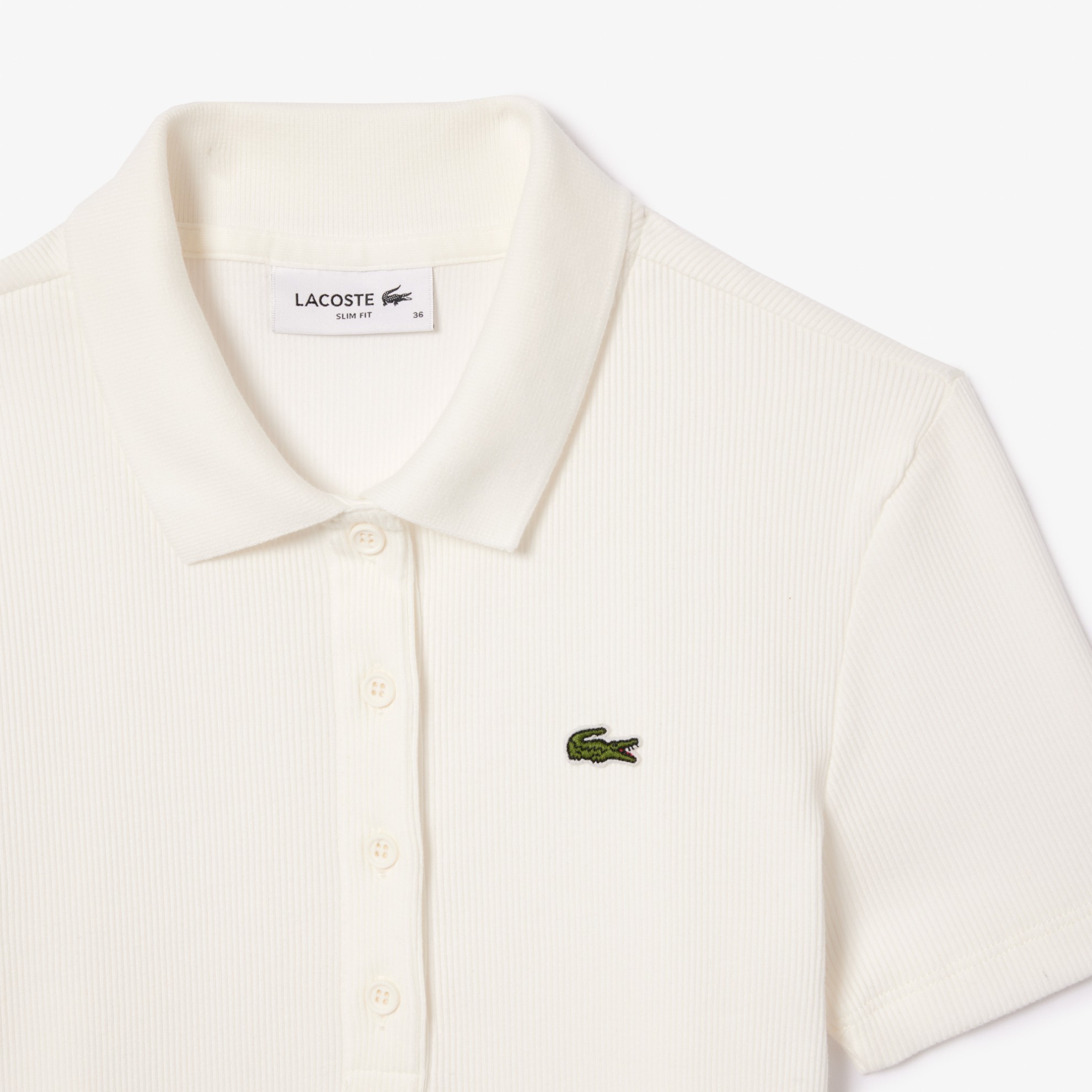 Εικόνα της Γυναικεία L.12.D Ribbed Cotton Polo Μπλούζα Slim Fit