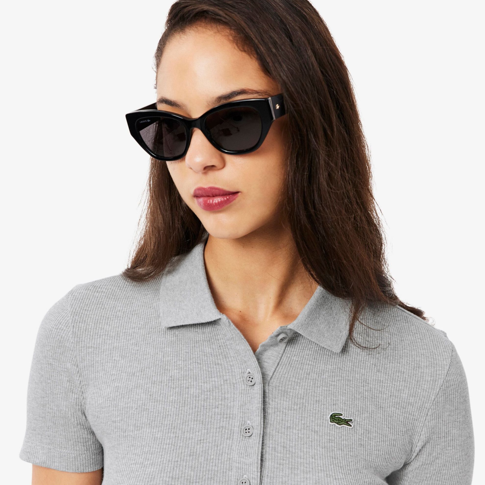 Εικόνα της Γυναικεία L.12.D Ribbed Cotton Polo Μπλούζα Slim Fit