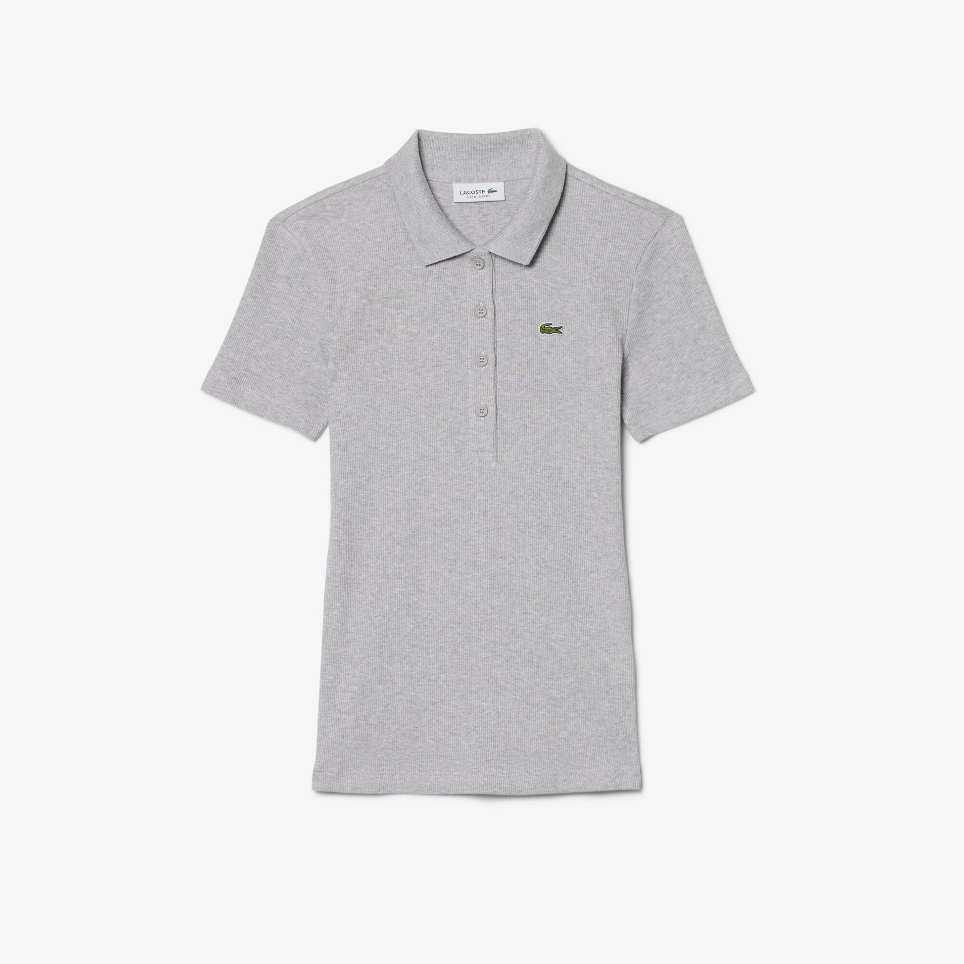 Εικόνα της Γυναικεία L.12.D Ribbed Cotton Polo Μπλούζα Slim Fit