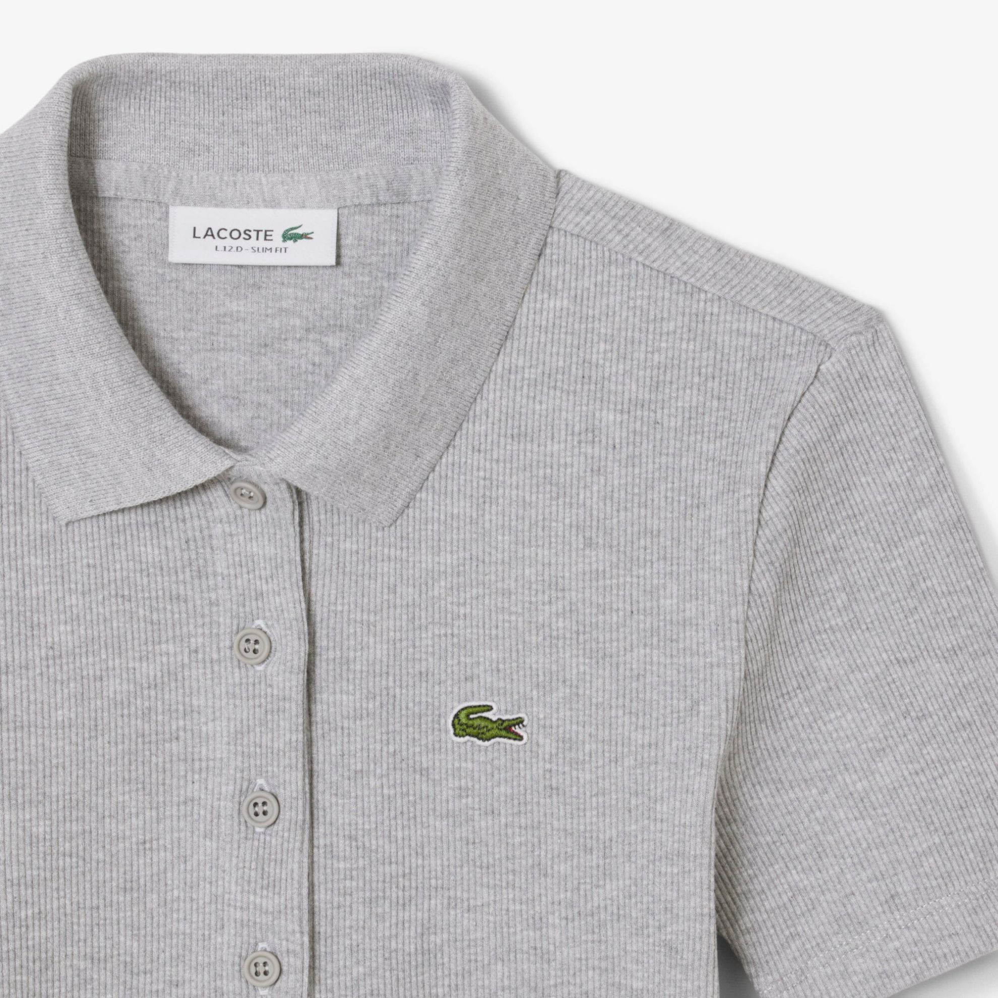 Εικόνα της Γυναικεία L.12.D Ribbed Cotton Polo Μπλούζα Slim Fit
