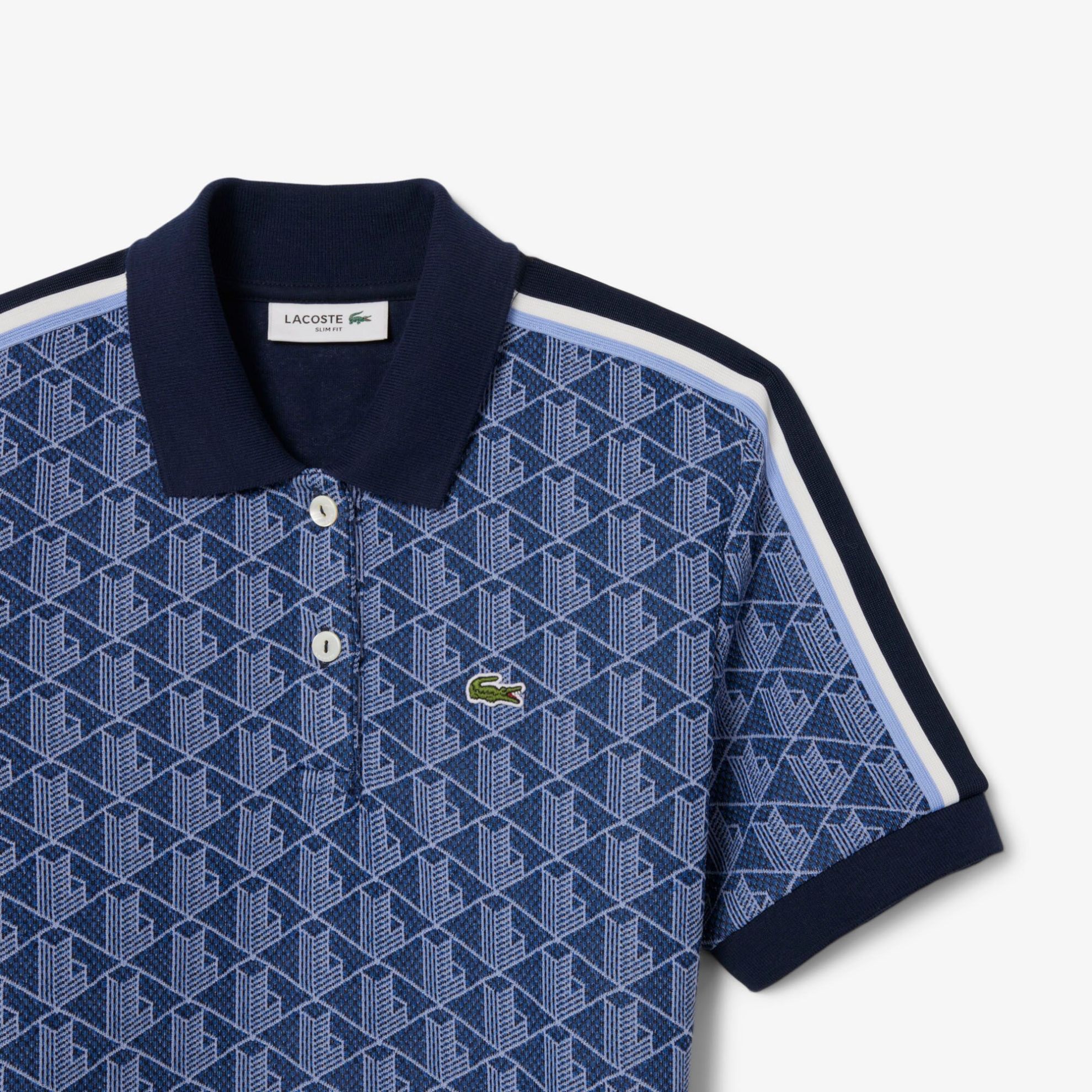 Εικόνα της Γυναικείο Monogram Jacquard Polo Φόρεμα Slim Fit