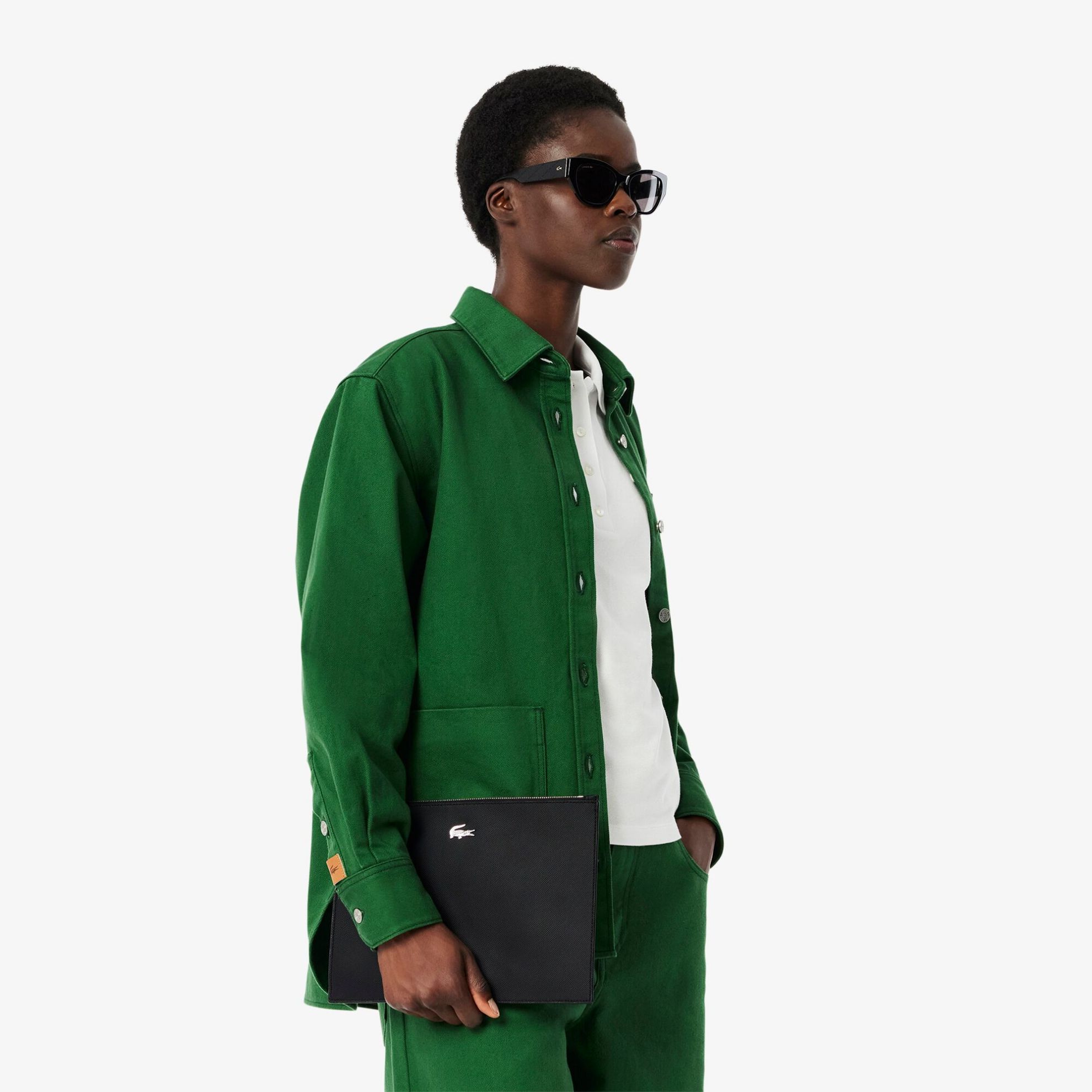 Εικόνα της Unisex Anna Coated Piqué Canvas Clutch με Φερμουάρ