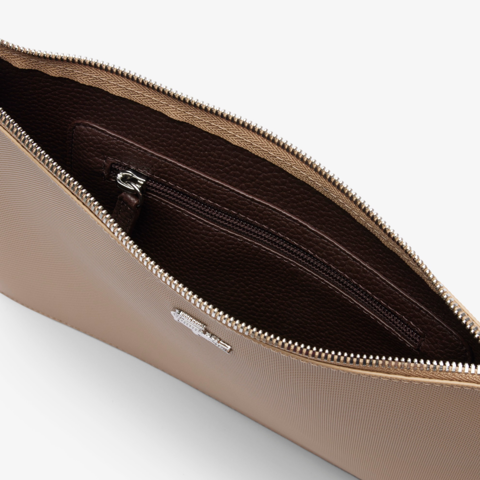 Εικόνα της Unisex Anna Coated Piqué Canvas Clutch με Φερμουάρ