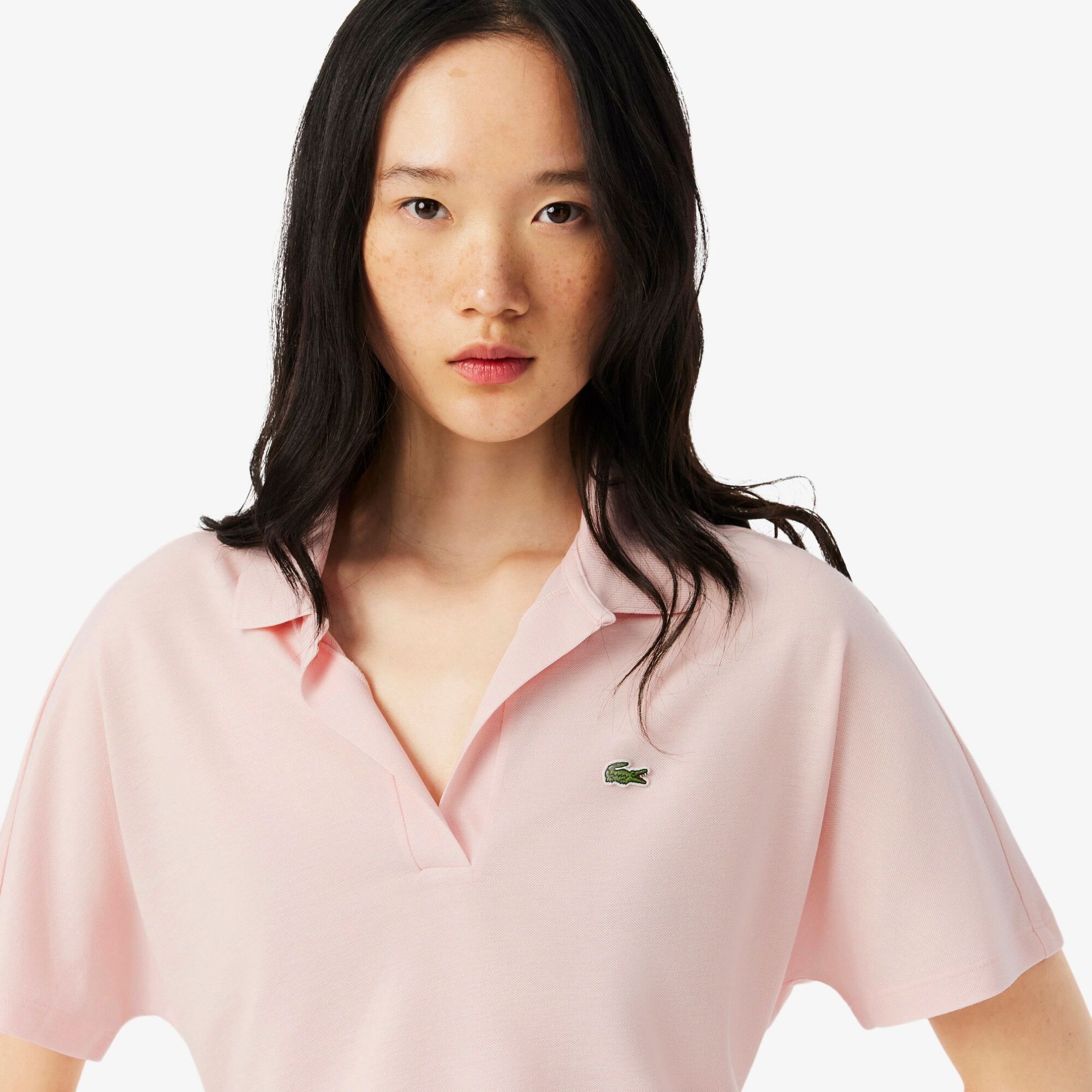 Εικόνα της Γυναικεία Fluid Piqué Polo Μπλούζα Relaxed Fit