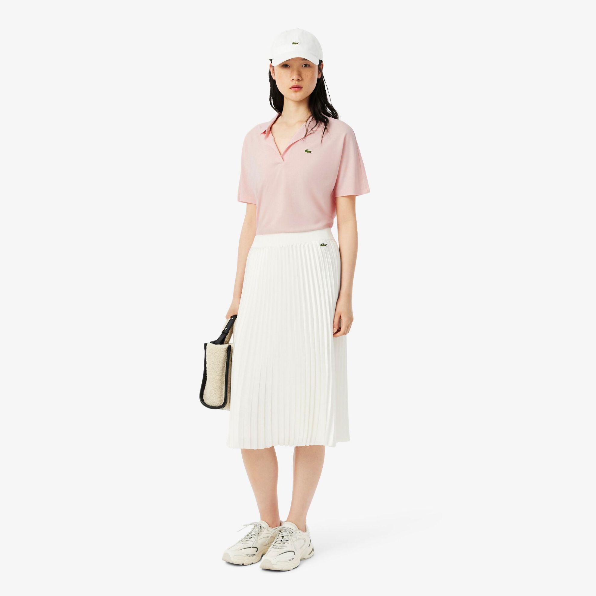 Εικόνα της Γυναικεία Fluid Piqué Polo Μπλούζα Relaxed Fit