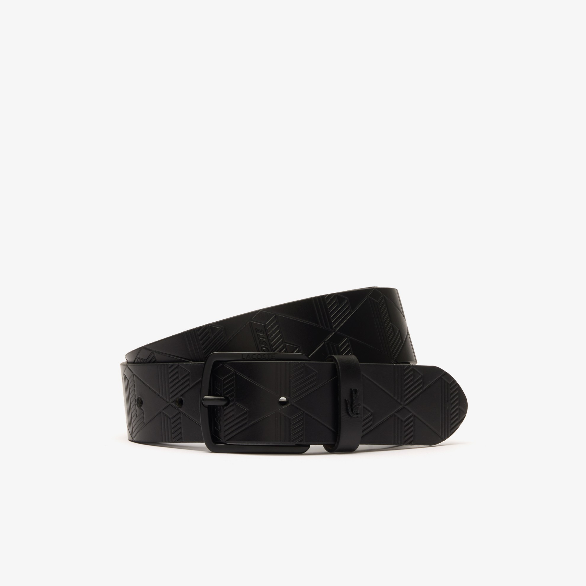 Εικόνα της Ανδρική Textured Monogram Δερμάτινη Ζώνη