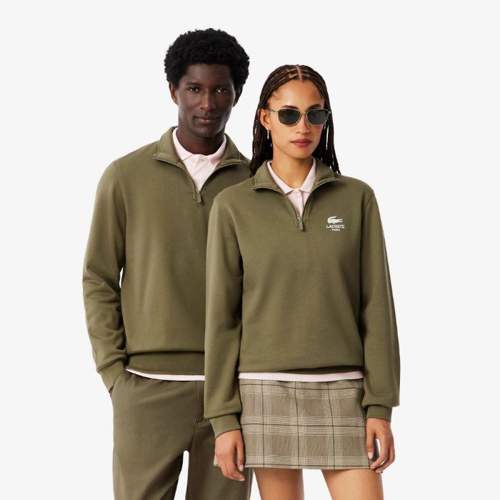 Εικόνα της Unisex High Neck Zip-Up Print Φούτερ