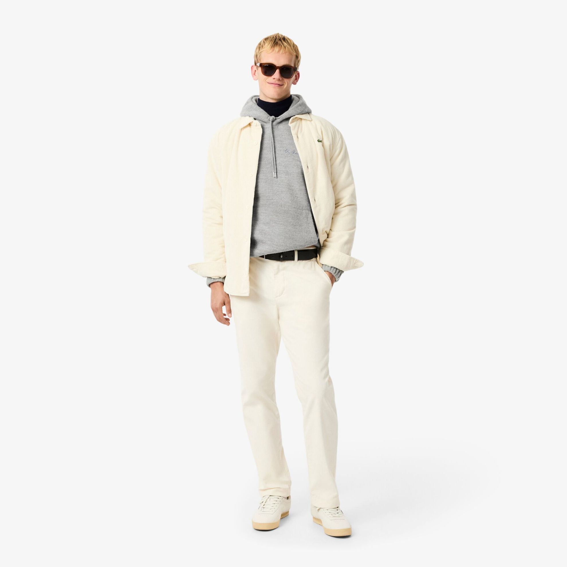 Εικόνα της Ανδρικό Lacoste Embroidered Signature Φούτερ με Κουκούλα